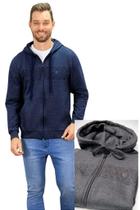 Jaqueta Moleton Peluciado Venere - Inverno Casual Preto e Marinho Jaqueta Moleton Peluciado Venere - Inverno Casual Preto e Marinho