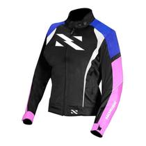 Jaqueta Moto Norisk Feminina Preto/rosa/azul Impermeável S