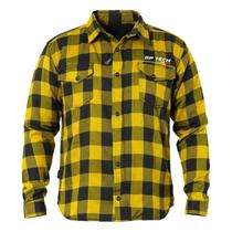 Jaqueta Motociclista Gp Tech Moto Custom Motoqueiro Xadrez Casual Classic Retro Amarela Flanelada com Proteções e Capuz Removivel Jaqueta Motociclista Gp Tech Moto Custom Motoqueiro Xadrez Casual Classic Retro Amarela Flanelada com Proteções e Capuz Removivel