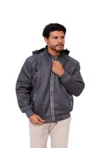 Jaqueta Neoprene Masculina Forrada com Capuz Chumbo