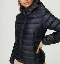 jaqueta nylon feminina impermeável capuz removível