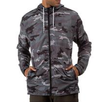 Jaqueta Oakley Camo Windbreaker Masculina Cinza