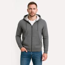 Jaqueta Ogochi Masculina Moletom Essencial com Zíper e Capuz