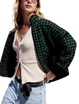 Jaqueta Omoone Cropped acolchoada com estampa floral feminina