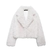 Jaqueta Oversized De Pele Sintética Borgonha Feminina Casual Quente Grossa Estilo Streetwear Com Jaqueta Oversized De Pele Sintética Borgonha Feminina Casual Quente Grossa Estilo Streetwear Com