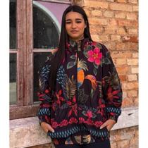 Jaqueta Parka Corta Vento Feminina com Forro e Estampa P ao G - Branco