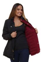 Jaqueta Parka Dupla Face Feminino Casaco de Frio Corta Vento Jaqueta Parka Dupla Face Feminino Casaco de Frio Corta Vento