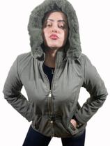 Jaqueta Parka dupla face- forrada- com capuz removivel- frio intenso luxo moda inverno.