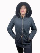 Jaqueta Parka dupla face- forrada- com capuz removivel- frio intenso luxo moda inverno.