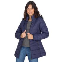 Jaqueta Parka Feminina Peluciada Puffer Capuz Removível