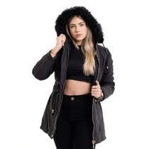 Jaqueta Parka Feminina plusize Forrada Inverno severo