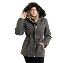 Jaqueta Parka Feminina plusize Forrada Inverno severo