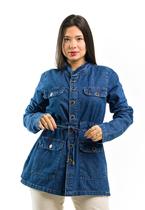 Jaqueta Parka Jeans Feminina Casaco Inverno 100% Algodão