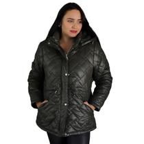 Jaqueta Parka Nylon Forrada com Pelo Feminina Facinelli 620254