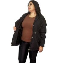 Jaqueta Parka Plus Size Feminina Casaco Capuz Pelinho Frio