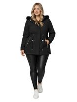 Jaqueta ParKa Sarja Peluciada Com Capuz Removivel Plus Size Jaqueta ParKa Sarja Peluciada Com Capuz Removivel Plus Size