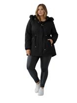 Jaqueta ParKa Sarja Peluciada Com Capuz Removivel Plus Size Tamanho:G2Cor:Preto Jaqueta ParKa Sarja Peluciada Com Capuz Removivel Plus Size Tamanho:G2Cor:Preto