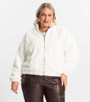 Jaqueta Pelo Alpaca Sintético Secret Glam Bege
