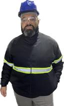 Jaqueta Plus Size com Refletivo 2 bolsos laterais forrada com manta Grossa gramatura 80 Uniforme Operacional Sinalização Porto Cais Jaqueta Plus Size com Refletivo 2 bolsos laterais forrada com manta Grossa gramatura 80 Uniforme Operacional Sinalização Porto Cais