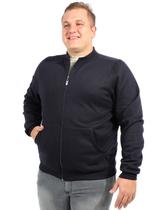 Jaqueta Plus Size Masculina Moletom Felpado Liso Grafite