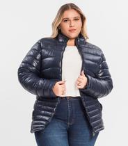 Jaqueta Plus Size Microfibra Secret Glam Azul Jaqueta Plus Size Microfibra Secret Glam Azul
