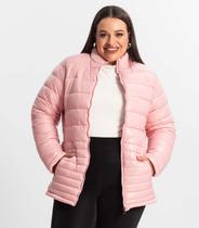 Jaqueta Plus Size Microfibra Secret Glam Rosa