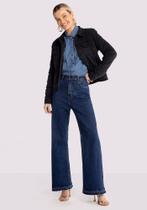 Jaqueta Preta Jeans Forro Pelo Carneirinho Lunender 20869