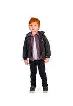 Jaqueta Preta Puffer com Capuz Menino Vigat