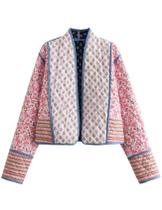 Jaqueta Puffer Acolchoada Floral Vintage Arssm - Rosa