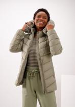 Jaqueta puffer alongada com forro pelo capuz lunender 66293