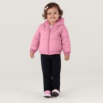 Jaqueta Puffer Básica Infantil Unissex Rosa Brandili