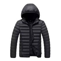 Jaqueta Puffer Bobojaco Blusa de Frio Casaco Capuz Removivel Impermeavel Ziper Punho Elastico Inverno Tamanho:GCor:Pret Jaqueta Puffer Bobojaco Blusa de Frio Casaco Capuz Removivel Impermeavel Ziper Punho Elastico Inverno Tamanho:GCor:Pret