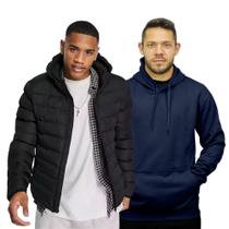 Jaqueta Puffer Bobojaco + Blusa De Frio Moletom Masculino