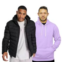 Jaqueta Puffer Bobojaco + Blusa De Frio Moletom Masculino