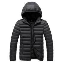 Jaqueta Puffer Bobojaco Feminina Casaco Corta Vento Acolchoada Impermeável Bolsos Capuz Removível