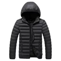 Jaqueta Puffer Bobojaco Feminina Casaco Corta Vento Acolchoada Impermeável Bolsos Capuz Removível P