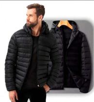 Jaqueta Puffer Bobojaco Impermeável de Frio Intenso Blusa Masculina Inverno com Capuz Removível