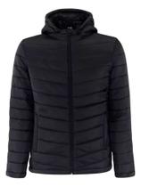 Jaqueta Puffer Bobojaco Motociclista com Ziper Capuz Removível Jaqueta Puffer Bobojaco Motociclista com Ziper Capuz Removível