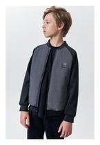 Jaqueta Puffer Cinza com Zíper Menino Johnny Fox