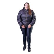 Jaqueta Puffer City Lady by Facinelli Feminina Plus Size 628032 Preto