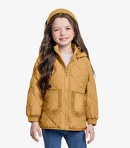 Jaqueta Puffer com Capuz Trick Nick Amarelo Jaqueta Puffer com Capuz Trick Nick Amarelo