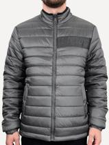 Jaqueta Puffer Ellus Masculina Nylon Bomber Gominhos Cinza Jaqueta Puffer Ellus Masculina Nylon Bomber Gominhos Cinza