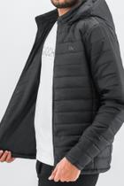 Jaqueta Puffer Essencial Slim com Capuz Preta