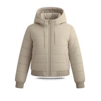 Jaqueta Puffer Feminina Com Capuz Casaco Inverno Estilo