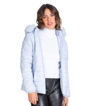 Jaqueta Puffer Feminina Com Capuz Select Azul