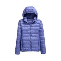 Jaqueta Puffer Feminina plus Size Com Capuz, Leve E Quente, Casaco Curto De Plumas De Pato Branco