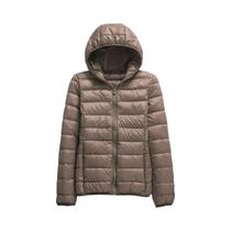 Jaqueta Puffer Feminina plus Size Com Capuz, Leve E Quente, Casaco Curto De Plumas De Pato Branco