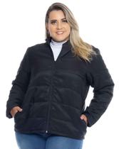 Jaqueta Puffer Feminina Plus Size Preta e Vinho Paty - Lavanda Alecrim