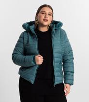 Jaqueta Puffer Feminina Plus Size Sea Surf Azul