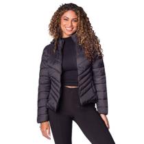 Jaqueta Puffer Feminina Sea Surf Forro Peluciado Preto